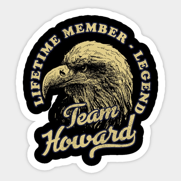 Howard Name - Lifetime Member Legend - Eagle Sticker by Stacy Peters Art